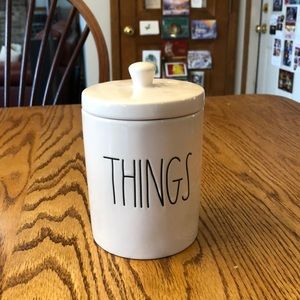 RAE DUNN Small THINGS Canister with Lid